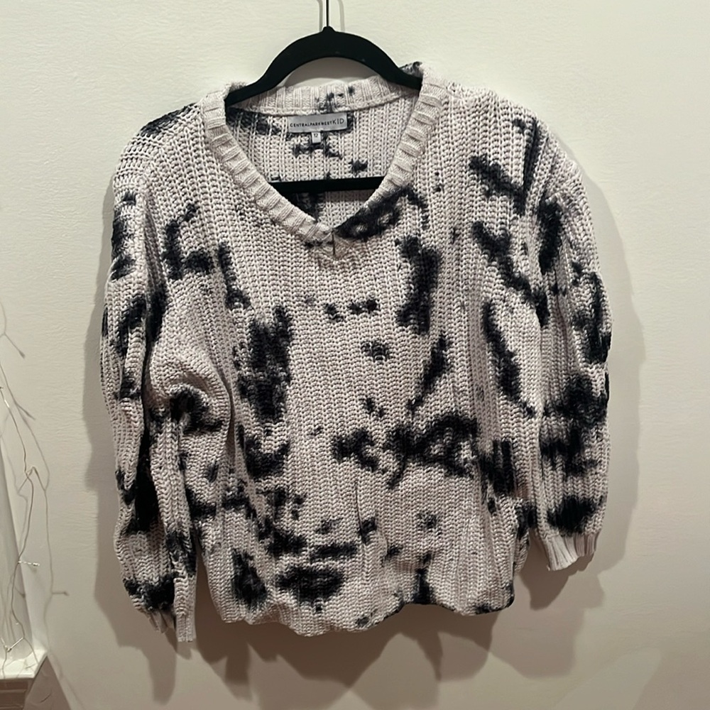 Central Park west kids Tie dye sweater black and grey size 12 youth